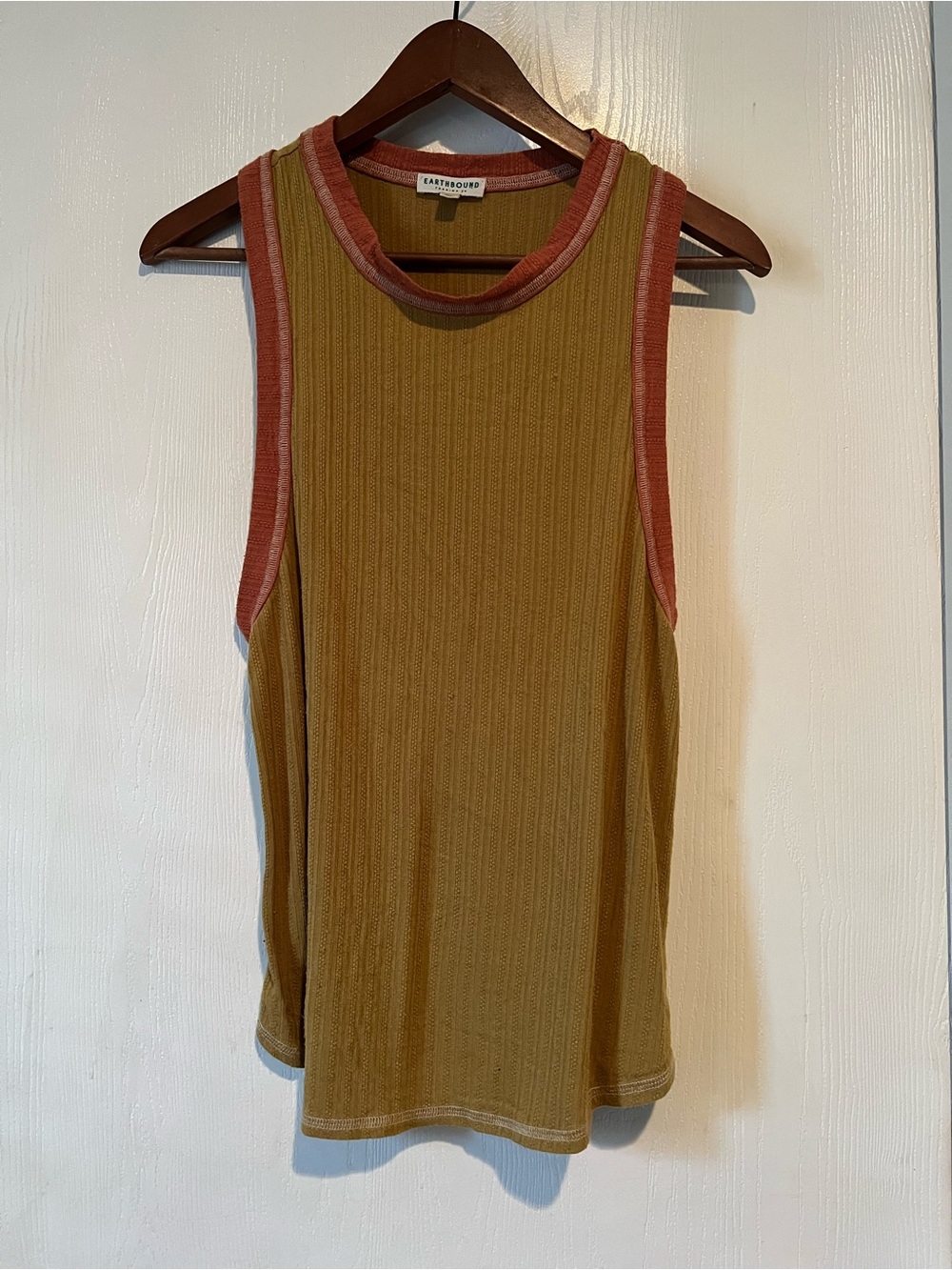 Earthbound mustard yellow ribbed tank top size XL